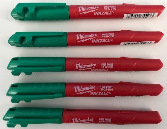 Milwaukee 48-22-3190 Inkzall Green Fine Point Marker 5pcs.