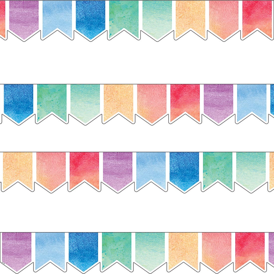 Watercolor Pennants Die-Cut Border Trim by Teacher Created Resources