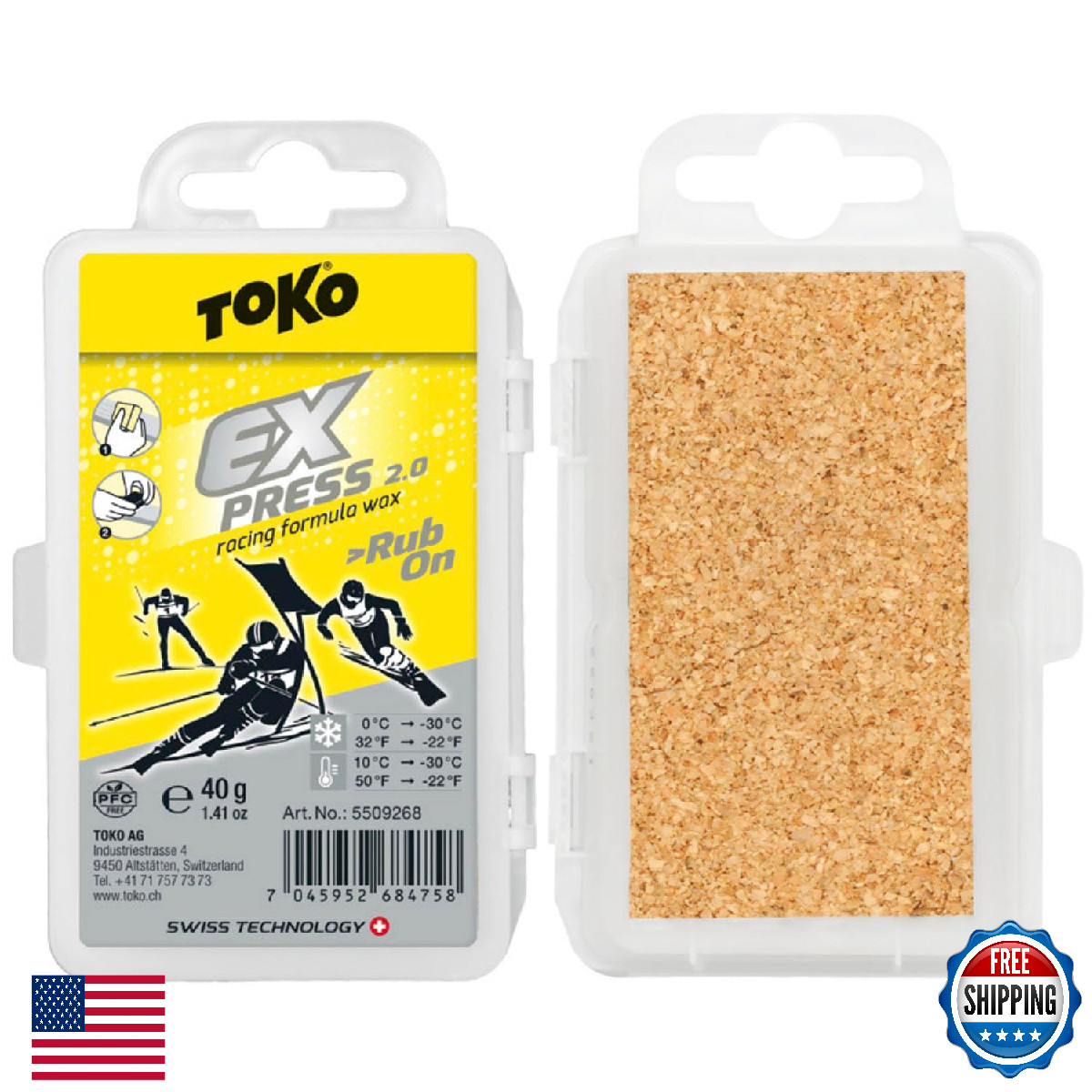 TOKO Express Racing Rub On Wax - All Snow Types, Fluoro Free