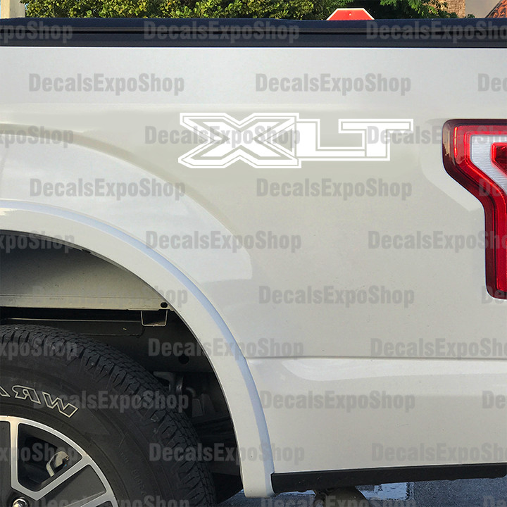 XLT Decal Fits Bedside Ford F-150 Truck Sticker Vinyl in 6 colors (2 pieces).