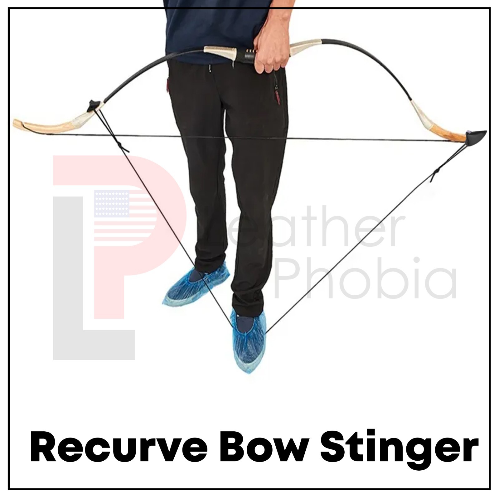 Traditional 4 Leather Bow Stringer Archery Bowstring Recurve Longbow Tool Rope