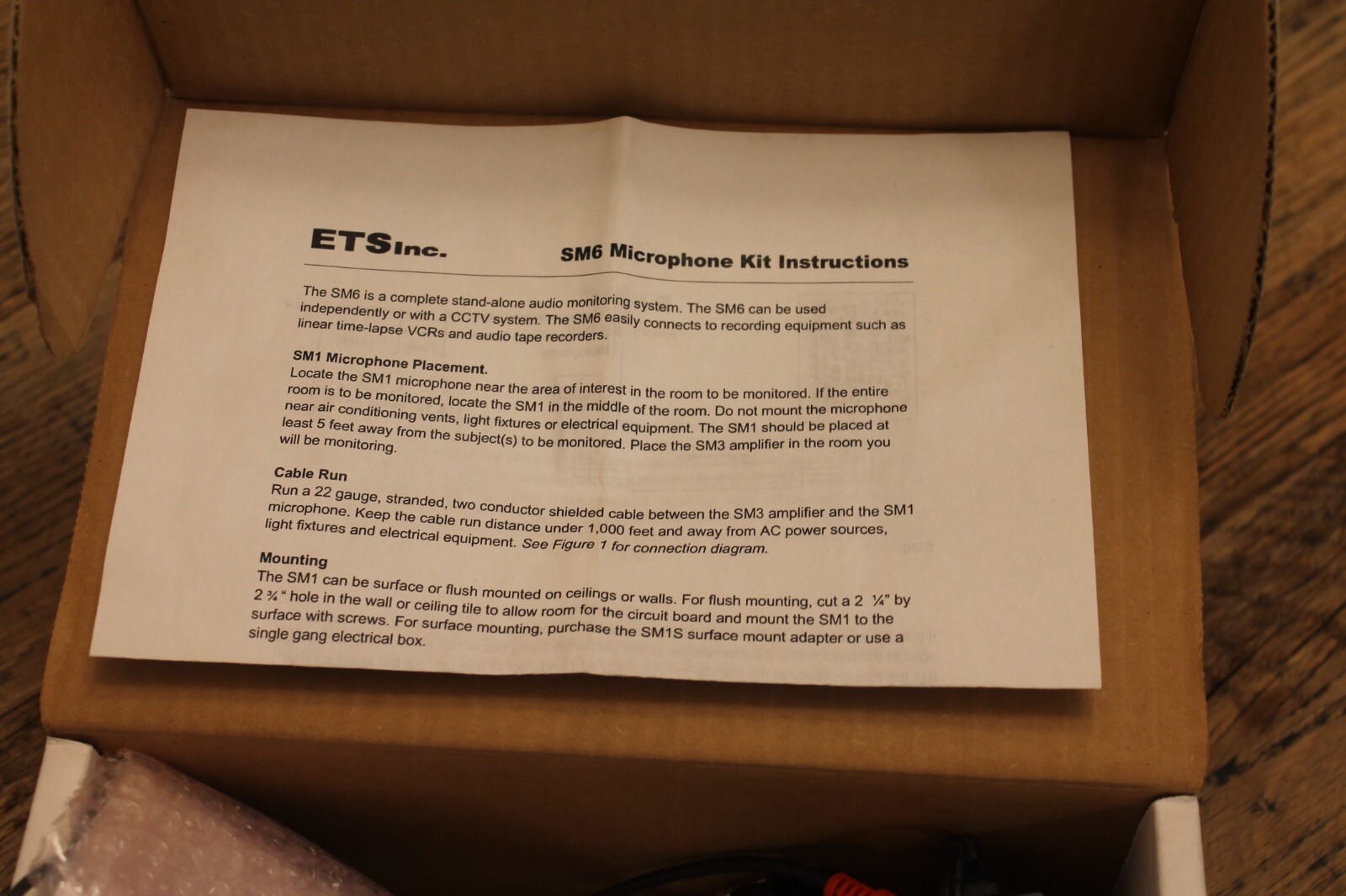 ETS SM6 Kit Includes: SM1 Microphone SM3 Amplifier