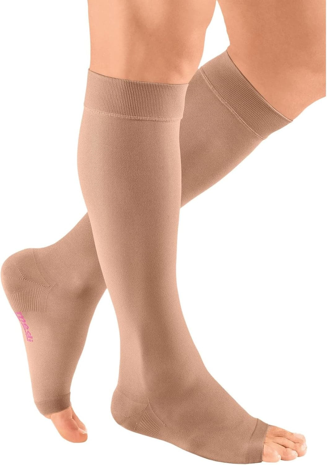 plus for Men & Women, 30-40 Mmhg – Open Toe, Knee High Compression Socks with Si