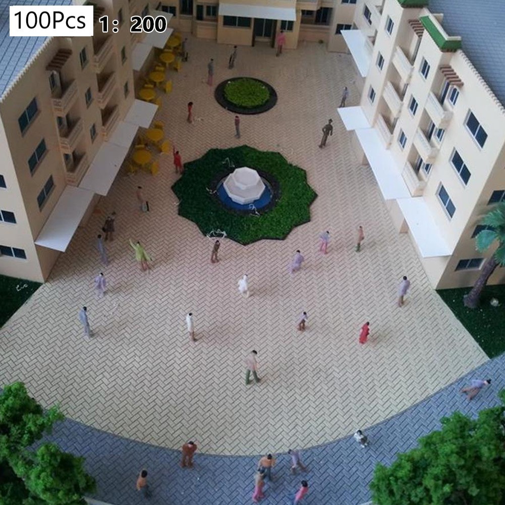 Painted Figures Miniature Passerby 1:200 Scale Color Model People Standing