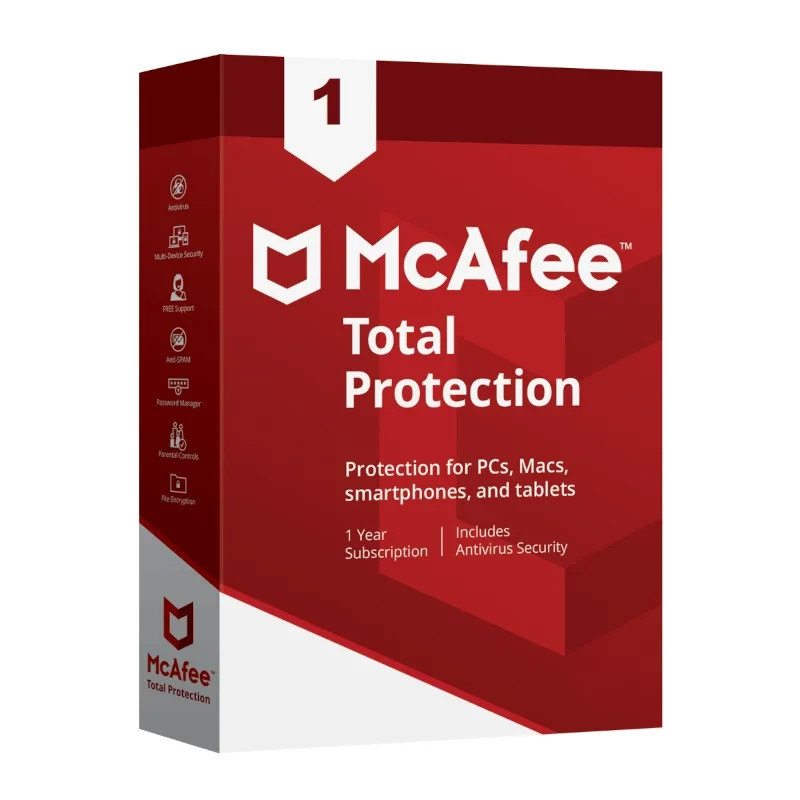 McAfee Total Protection 2026 1 Device 1 Year Antivirus Security