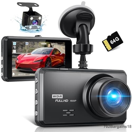 Miden 2.5K Front Rear Dashcam with 64G SD Card