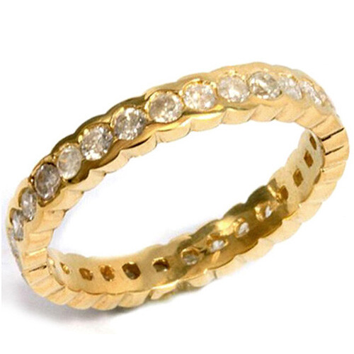 GORGEOUS 1.00 CT CHOCOLATE DIAMOND 14K SOLID YELLOW GOLD ETERNITY RING