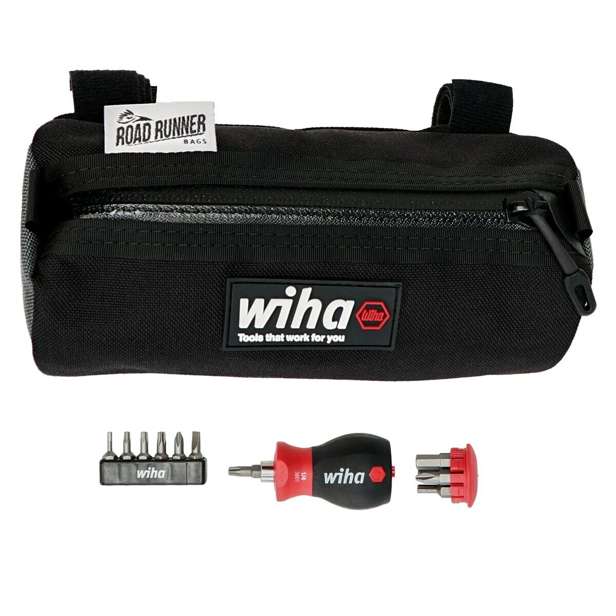 (14) Piece WIHA Stubby Bike Repair Multi-Driver w/ Road Runner Bag Set 91801
