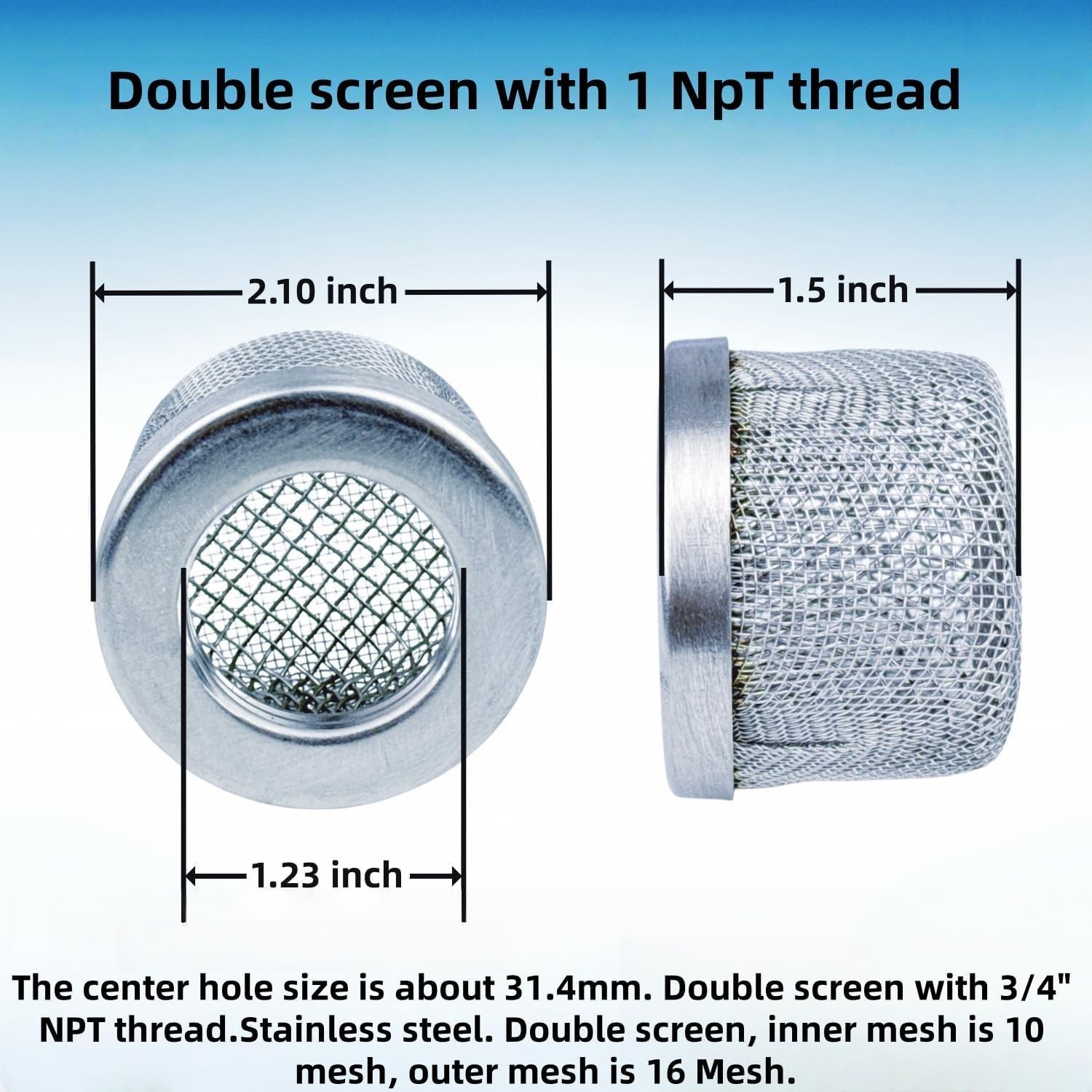 3-Pack 181072 181-072 Stainless Steel Pump Inlet Strainer Screen Filter Replacem