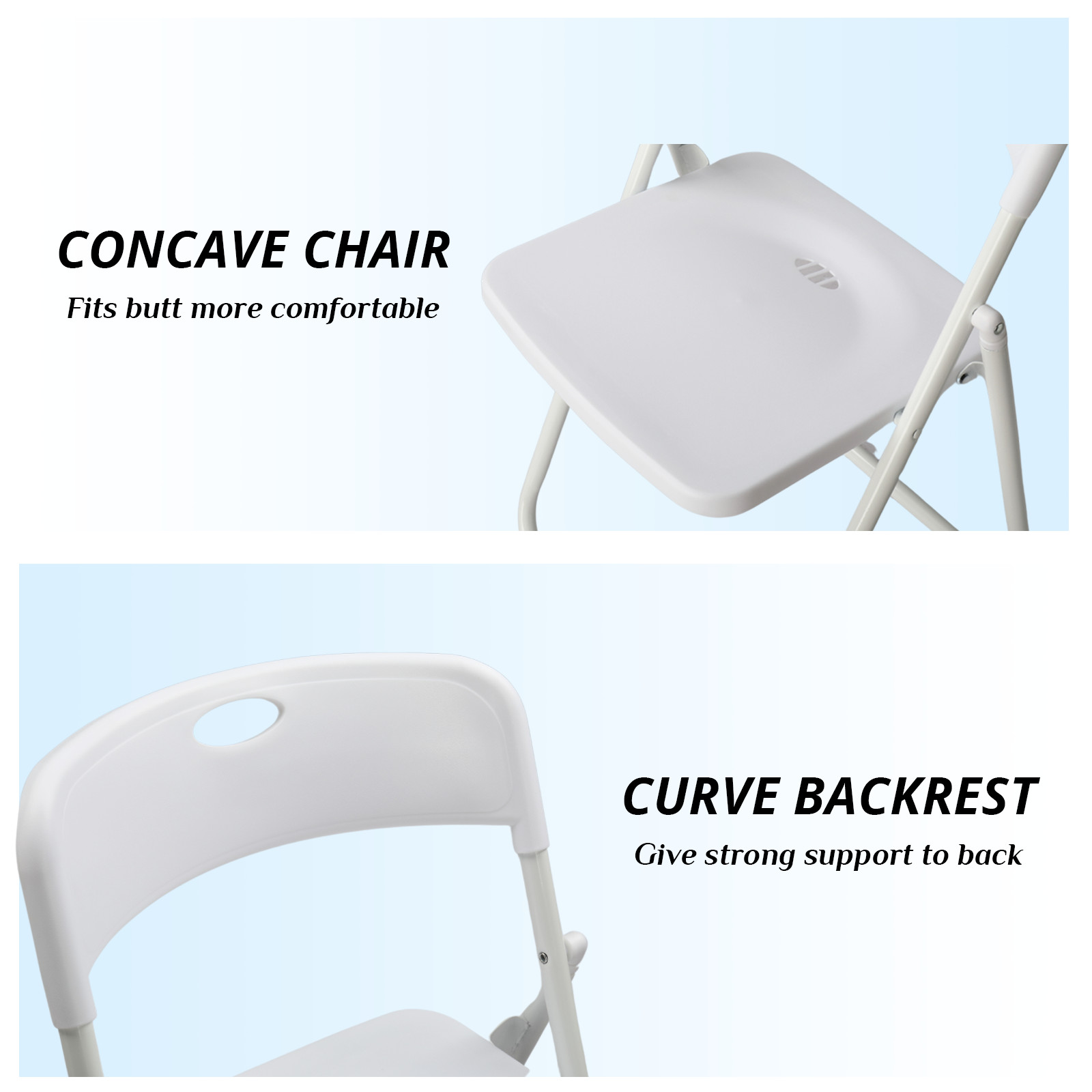 4 PCS Plastic Folding Stackable White Chairs Seat In/Outdoor Wedding Party