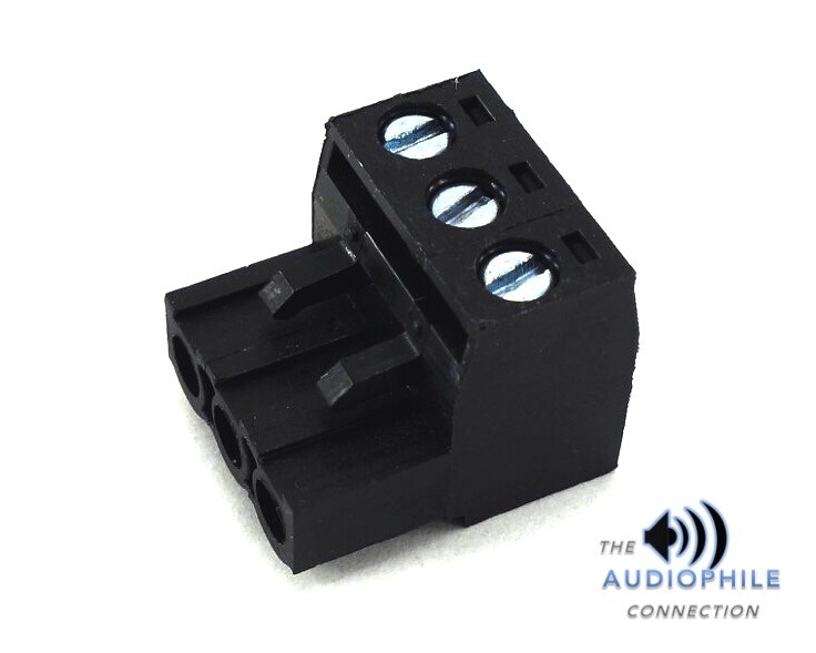 BLACK ROCKFORD FOSGATE RFQ5000 PROCESSOR 3 PIN TERMINAL POWER WIRE PLUG ~ NEW!