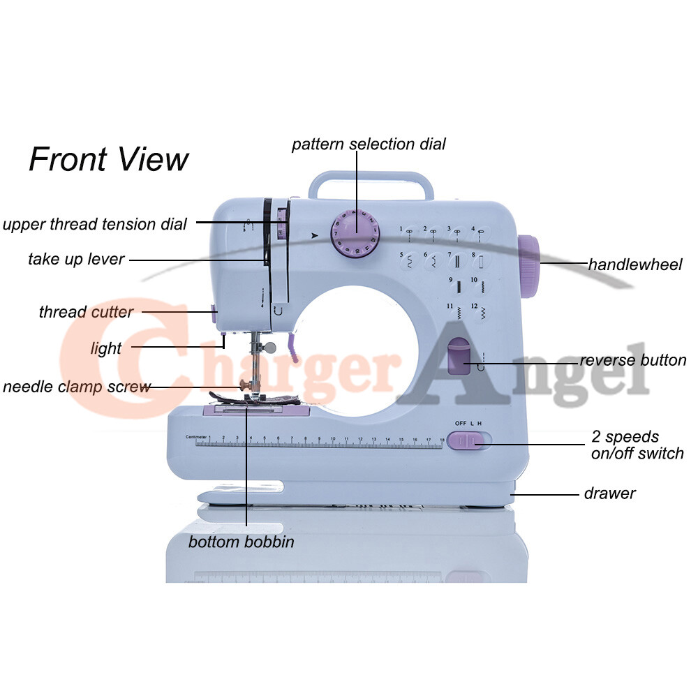 Household Sewing Machine,Free-Arm Sewing Machine w/Expansion Platform 12 Stitche
