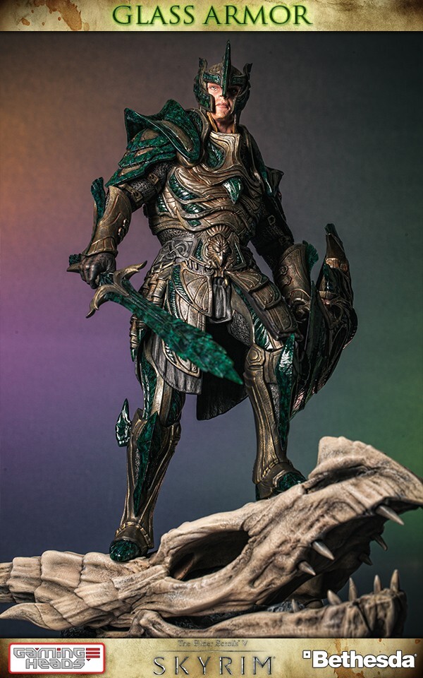 Gaming Heads Elder Scrolls V: Skyrim Glass Armor Regular Statue SEALED