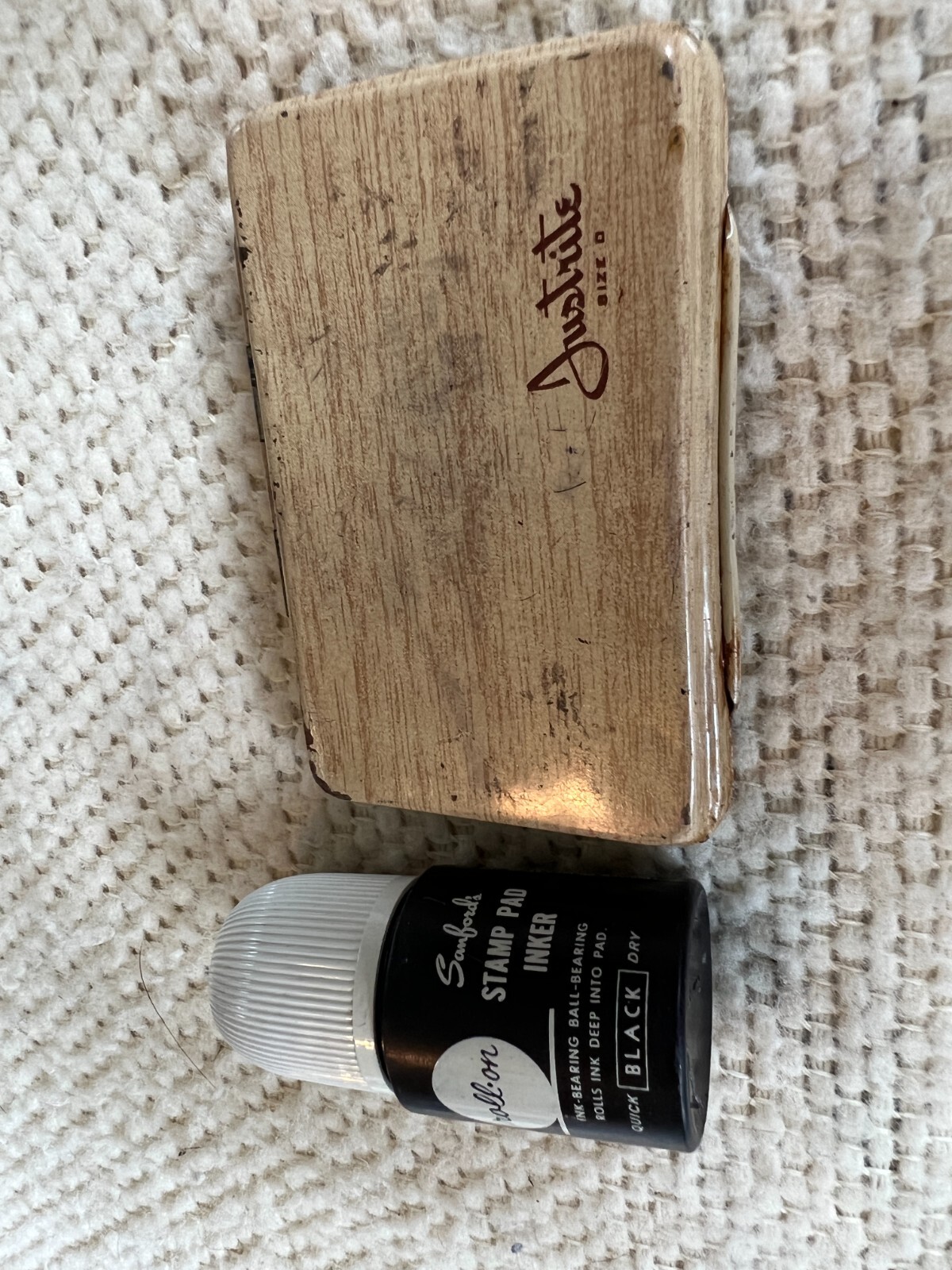Vintage Sanford Roll on Stamp Pad Inker Just Rite Stamp Pad