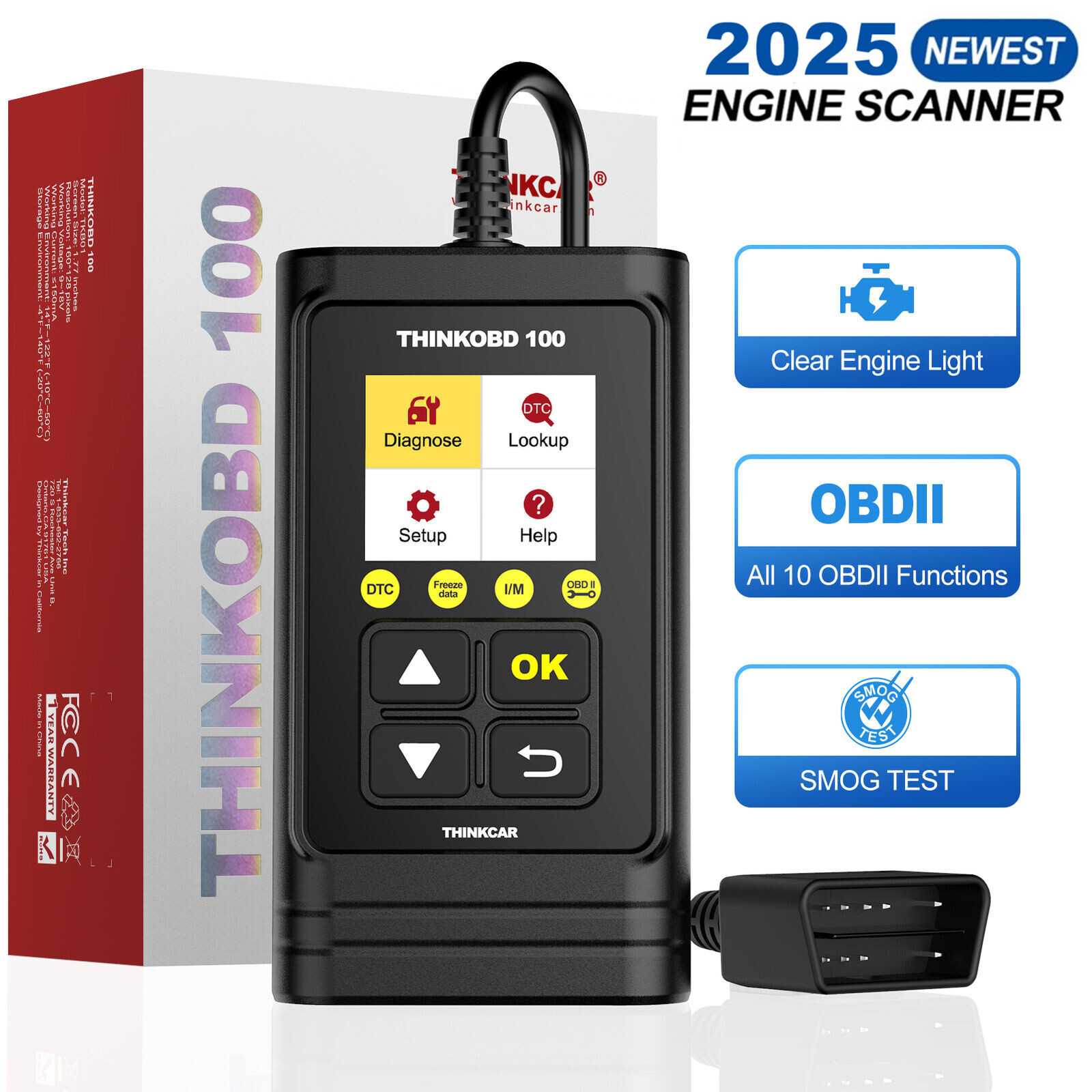 ThinkOBD 100 Auto Diagnostic Vehicle Fault Engine Code Reader OBD2 Scanner Tool