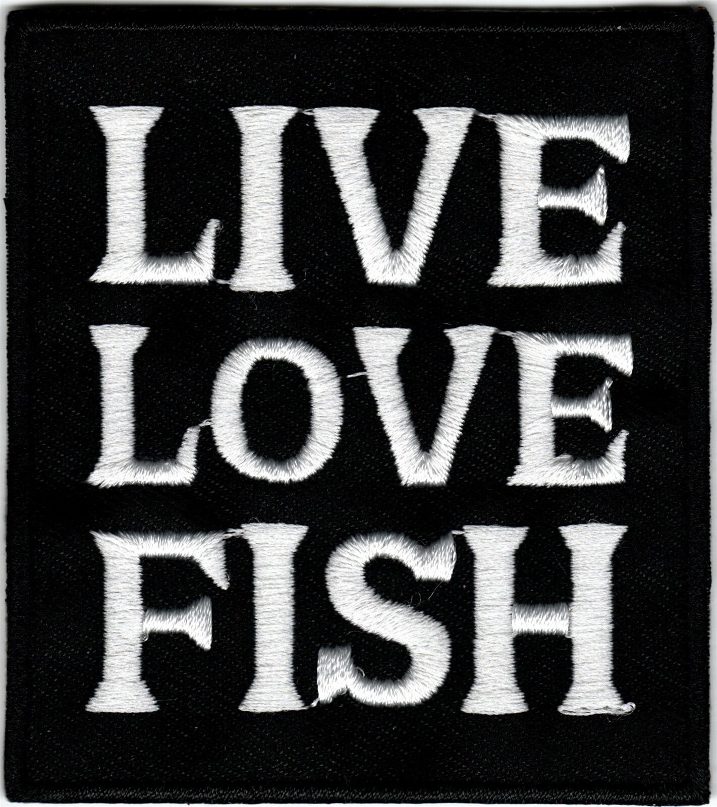 Live Love Fish Embroidered Iron On Fishing Patch *New* #528