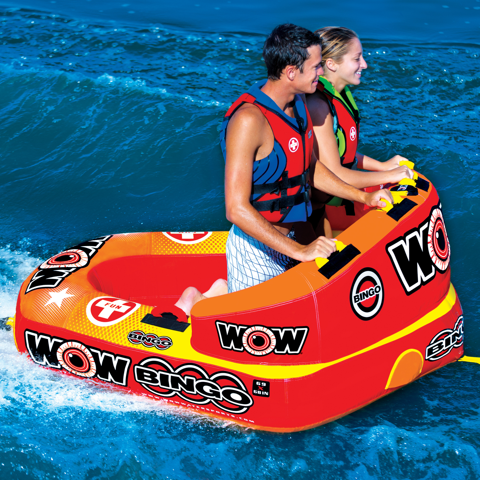WOW Sports Bingo 2 Person Towable Water Tube For Pool and Lake (14-1060)