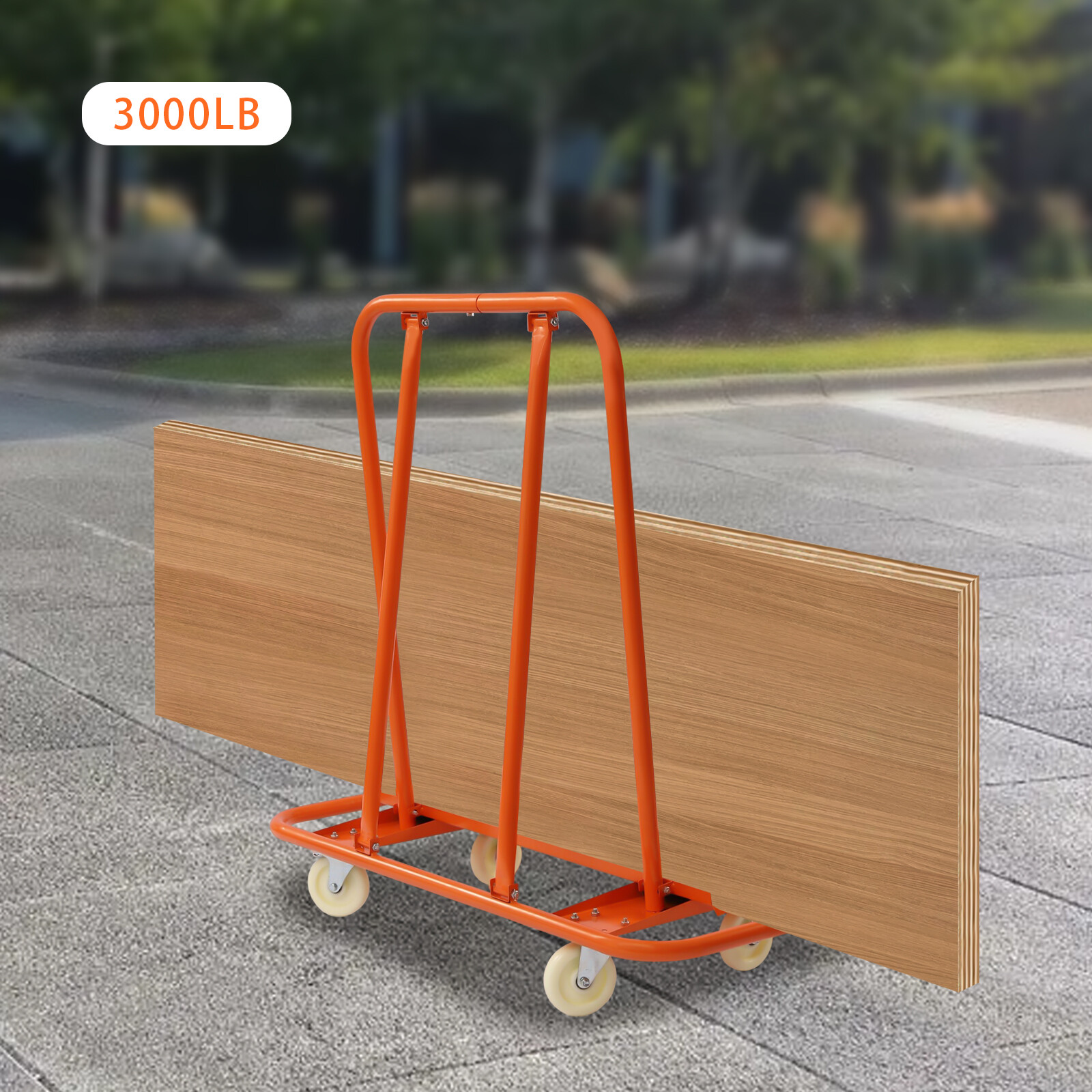 3000 lbs Drywall Sheet Cart - Plywood Panel Dolly Trolley Truck 4 Swivel Wheels