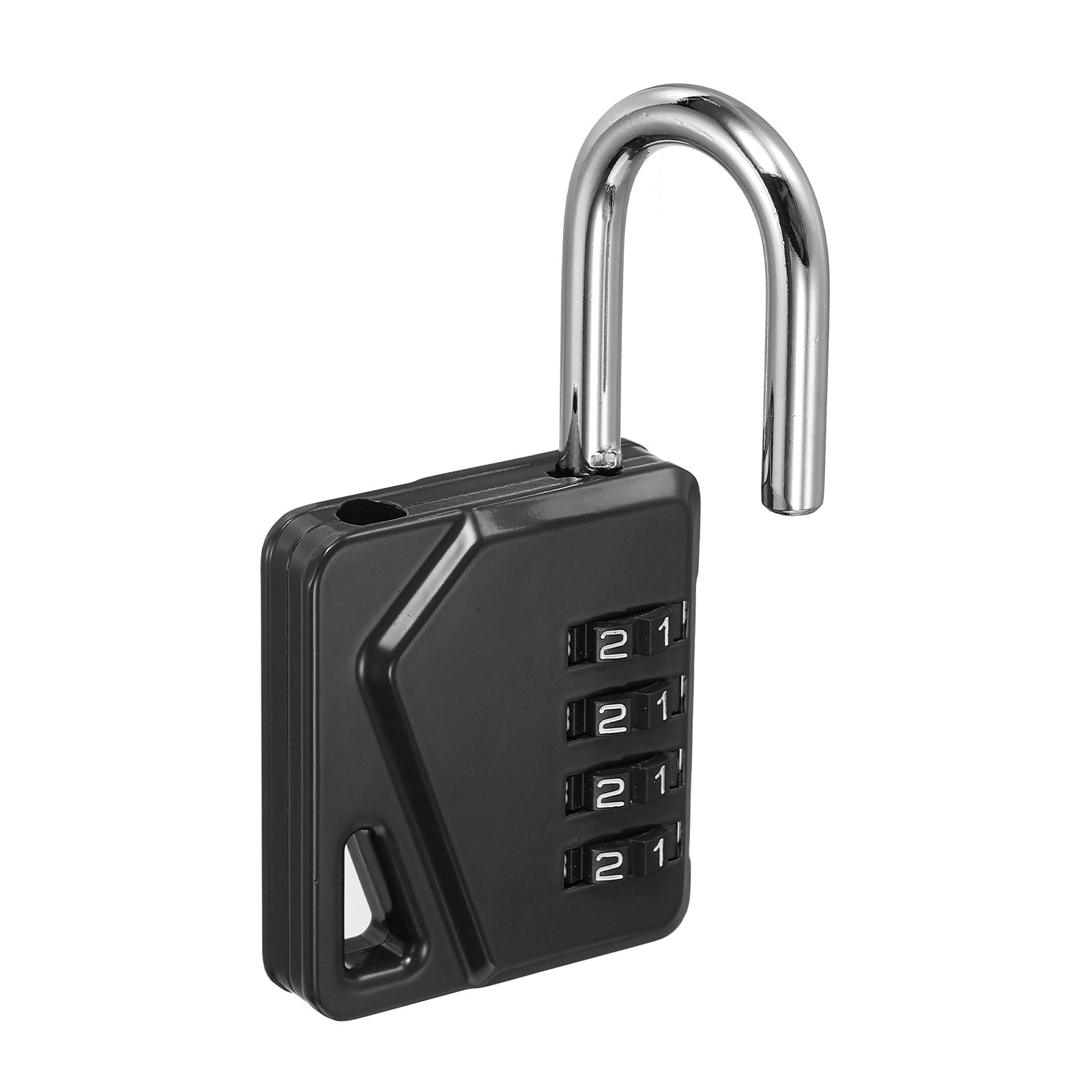 4 Digit Combination Padlock, Zinc Alloy Resettable Combination Lock, Black