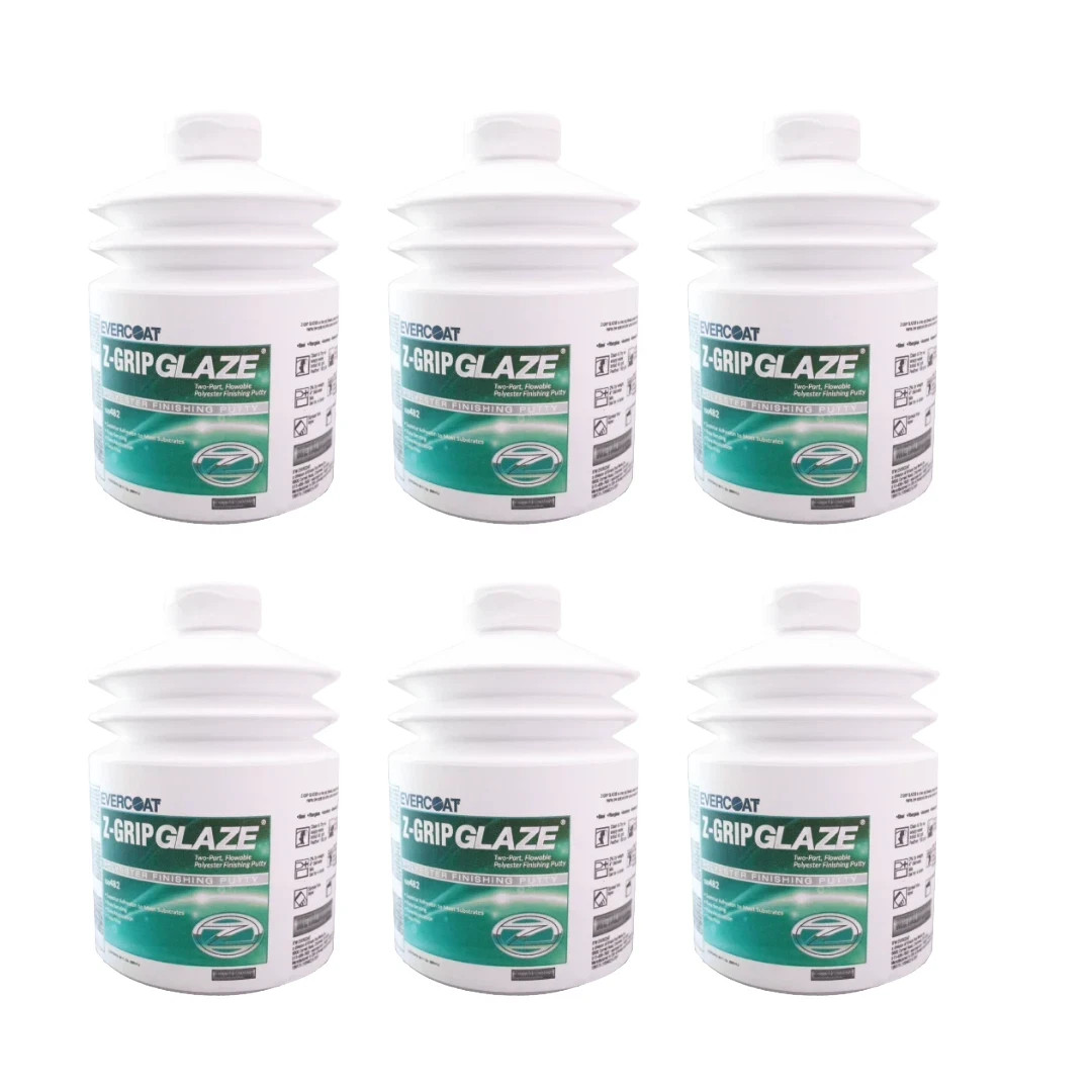 6 EVERCOAT Z-GRIP GLAZE 100482 POLYESTERFINISHING PUTTY 880ML - FREE SHIPPING!!!