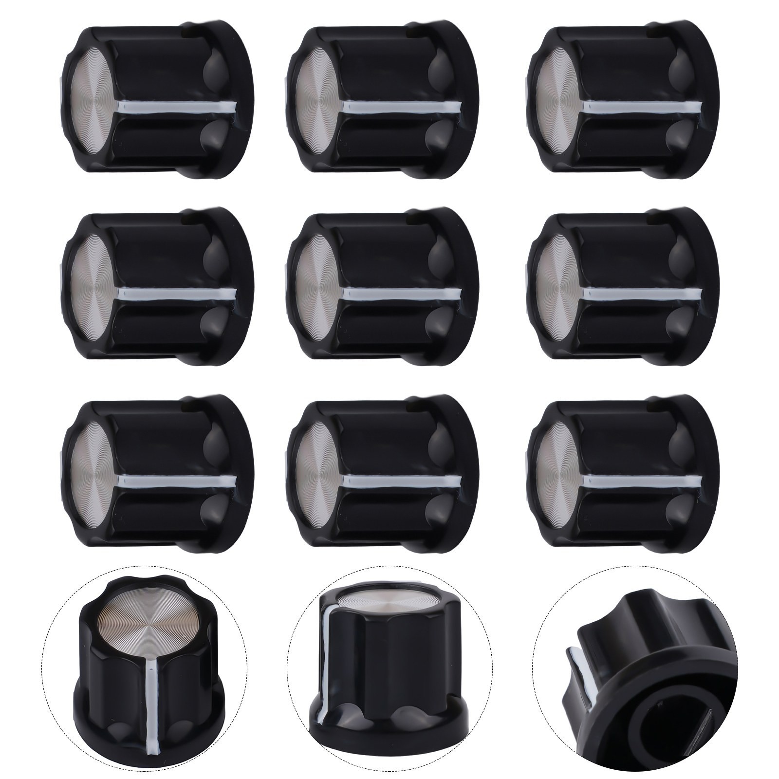 Compact and Easy to Use 10pcs D Type Volume Control Potentiometer Knobs