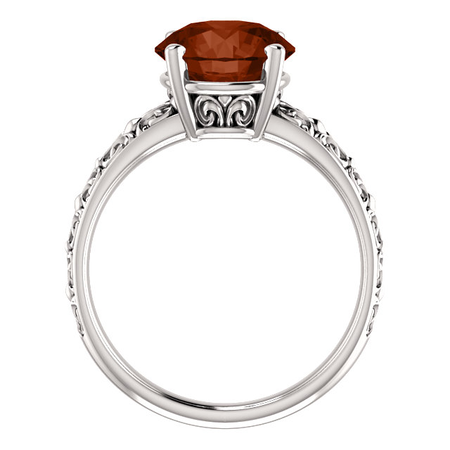 14K Gold Round Cut Solitaire Ring Setting - Antique Style Ring Mounting