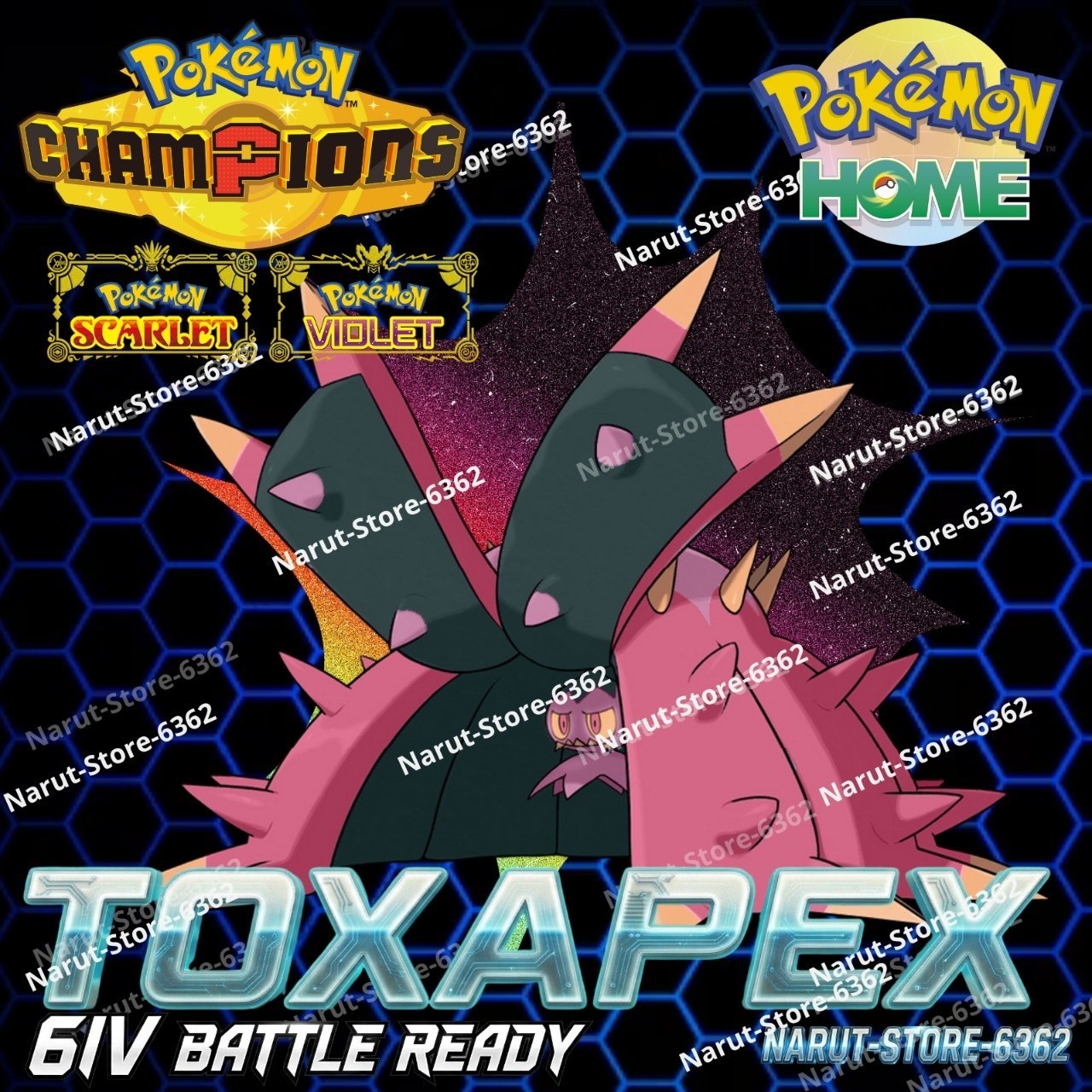 TOXAPEX🔥6IV SHINY POKEMON HOME🔥Pokemon CHAMPIONS
