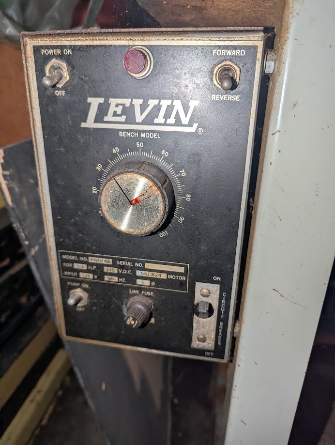 TESTED LEVIN LATHE  SPINDLE SPEED CONTROLLER PN014A 1/3HP 115V FROM 18" BED