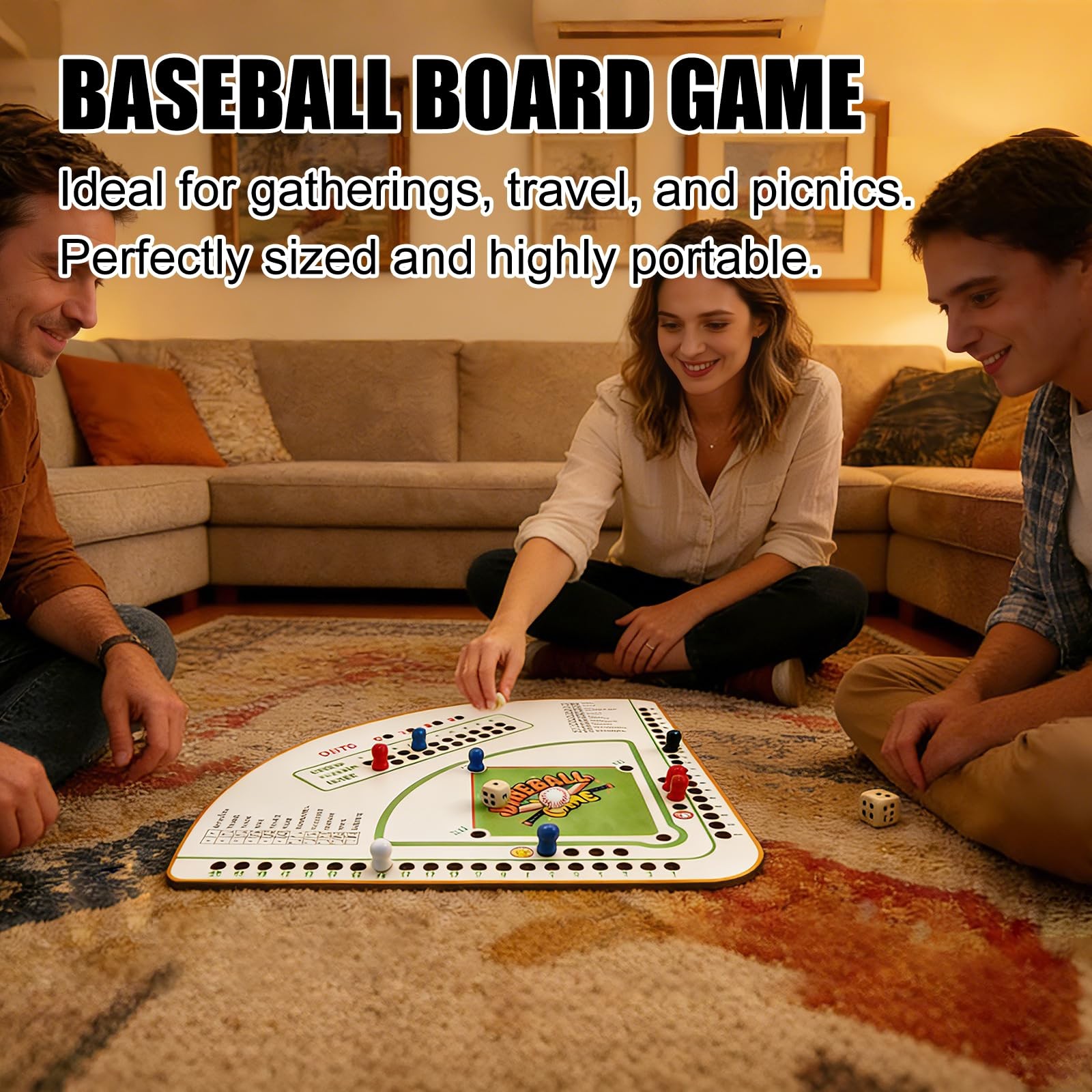 Baseball Board Gameï¼Œ5mm Thick Solid Oak Baseball Board Game, Portable Dice ...