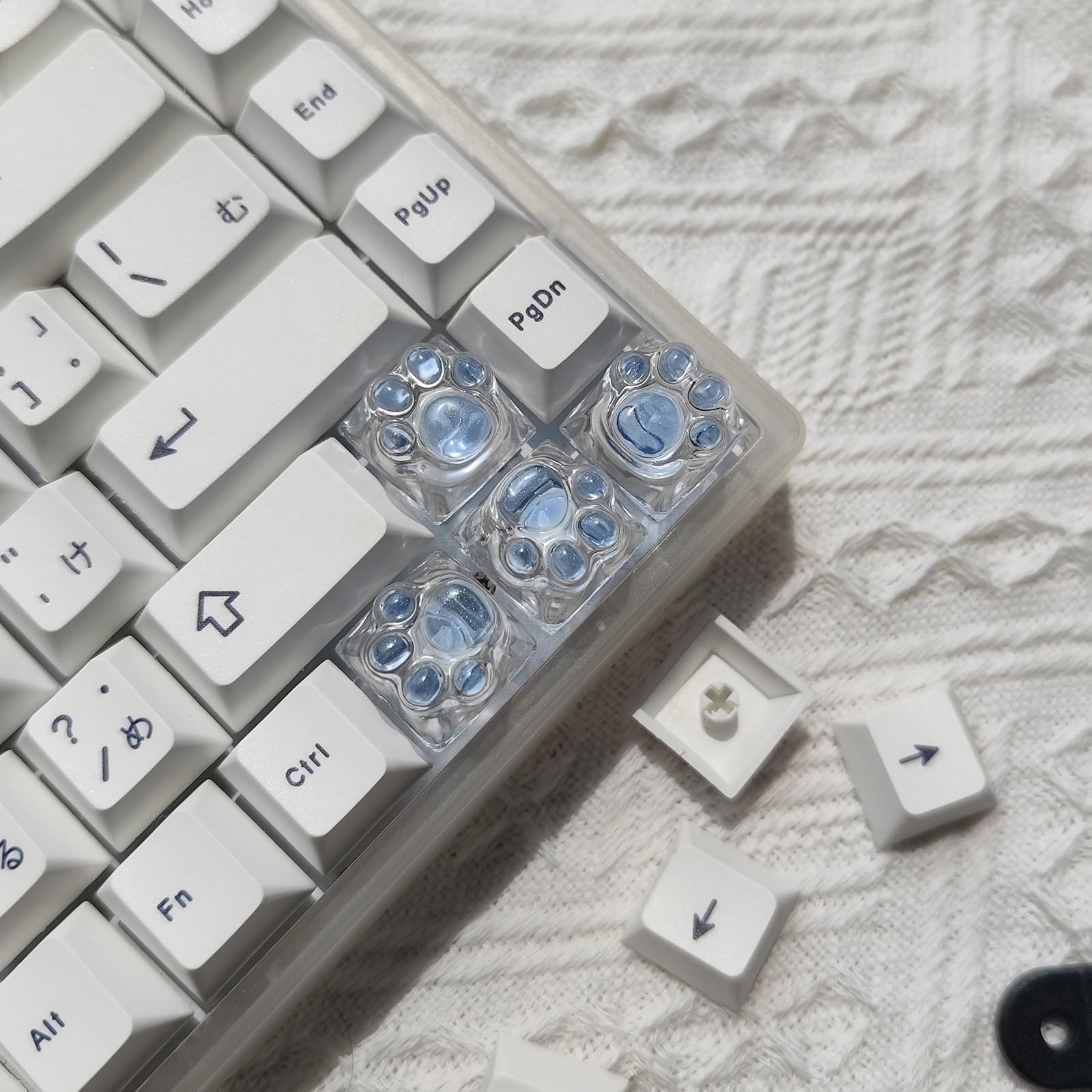 Cat Claw Keycap Cute Drip Glue Backlight Keycaps DIY ESC Replacement 4 Keys