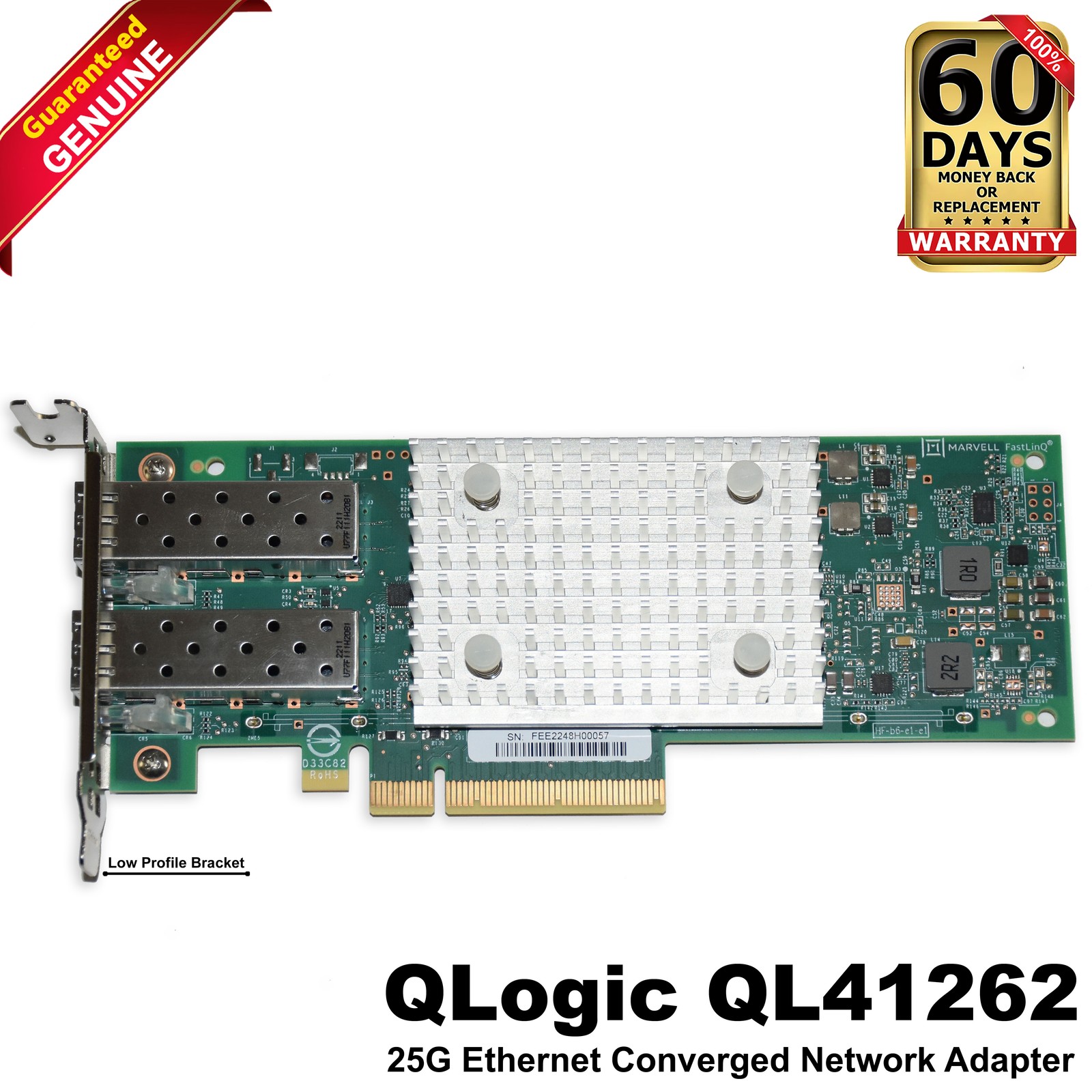 Dell Marvell FastlinQ QL41262HLCU-DE 25GbE Dual Port Network Adapter 415DX