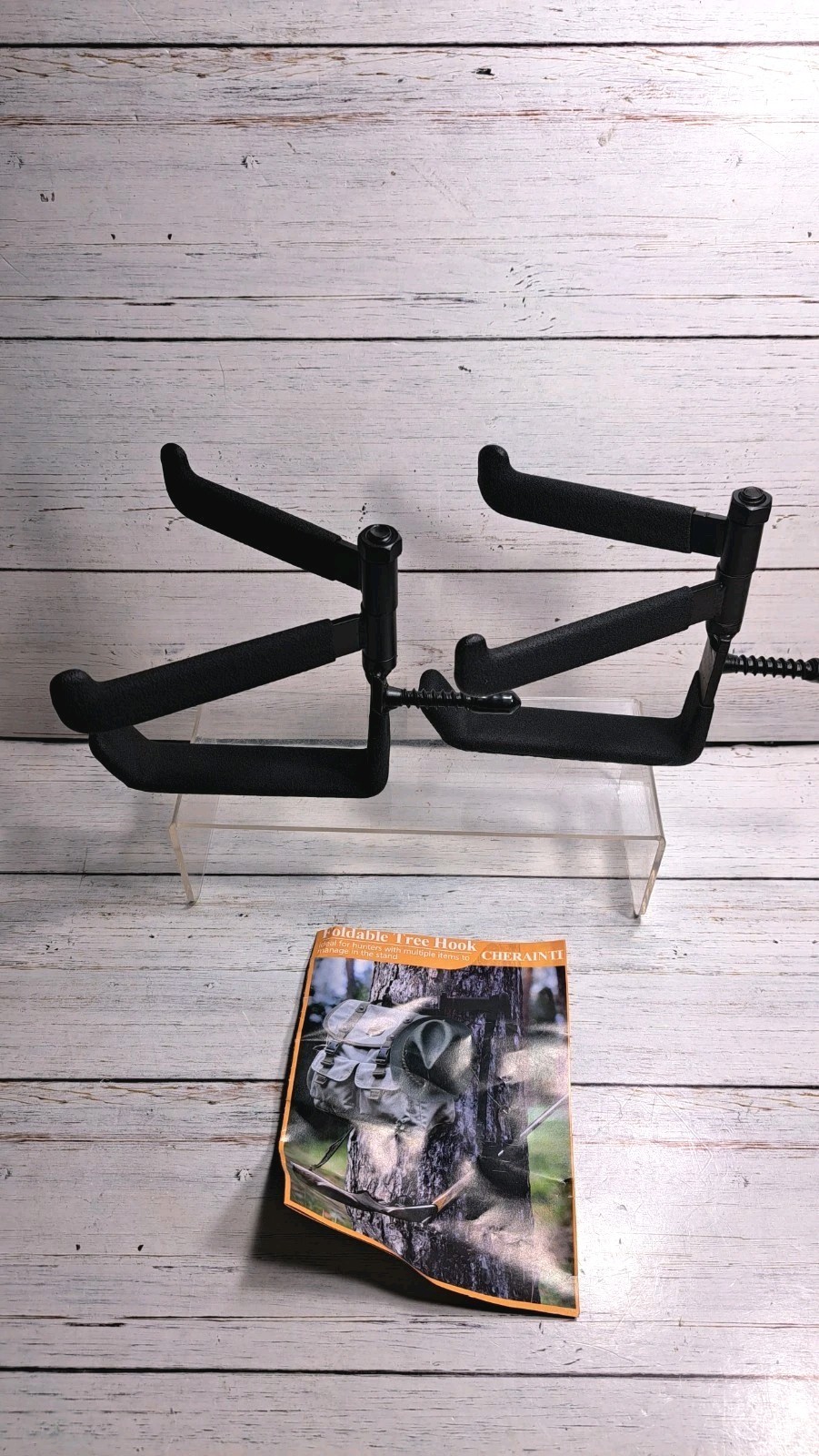 Tree Stand Bow Hook with Dual Rotating Arms and J-Hook, Stable and Sturdy Tree
