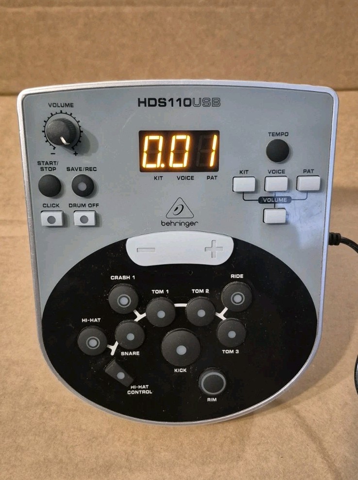 Behringer Electronic Drum Module HDS110USB. no power cord included. tested. used