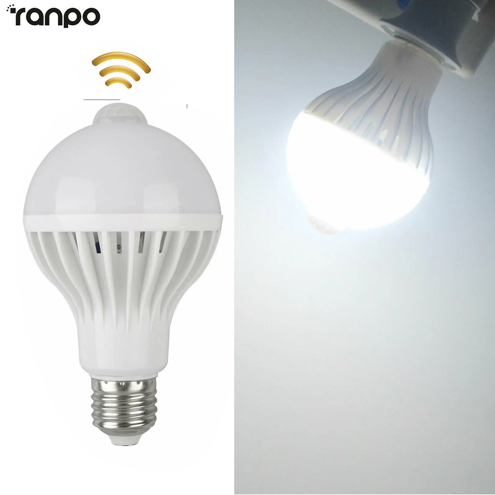E27 Led Pir Motion Sensor Bulb Infrared Bulbs Ultra Ac85-265v PC Cover Room Ball