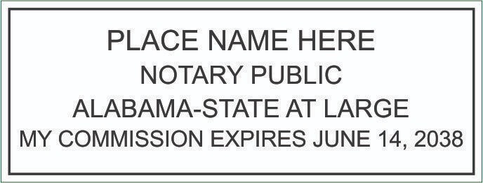 State of Alabama | Custom Rectangle Self-Inking NOTARY SEAL RUBBER STAMP