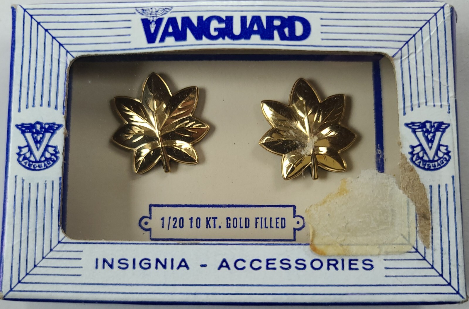 Vintage Vanguard Uniform Trimmings Us Navy Cert No V-21-N 1/20 10KT. GOLD