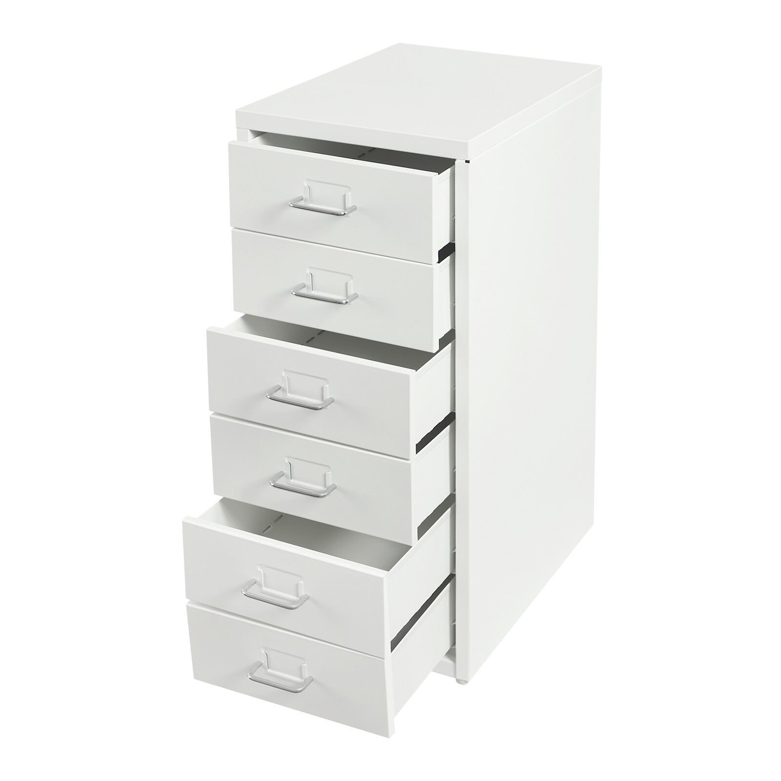 6-drawers Vertical File Cabinet Filing Cabinet Office Storage Organizer w/Wheels