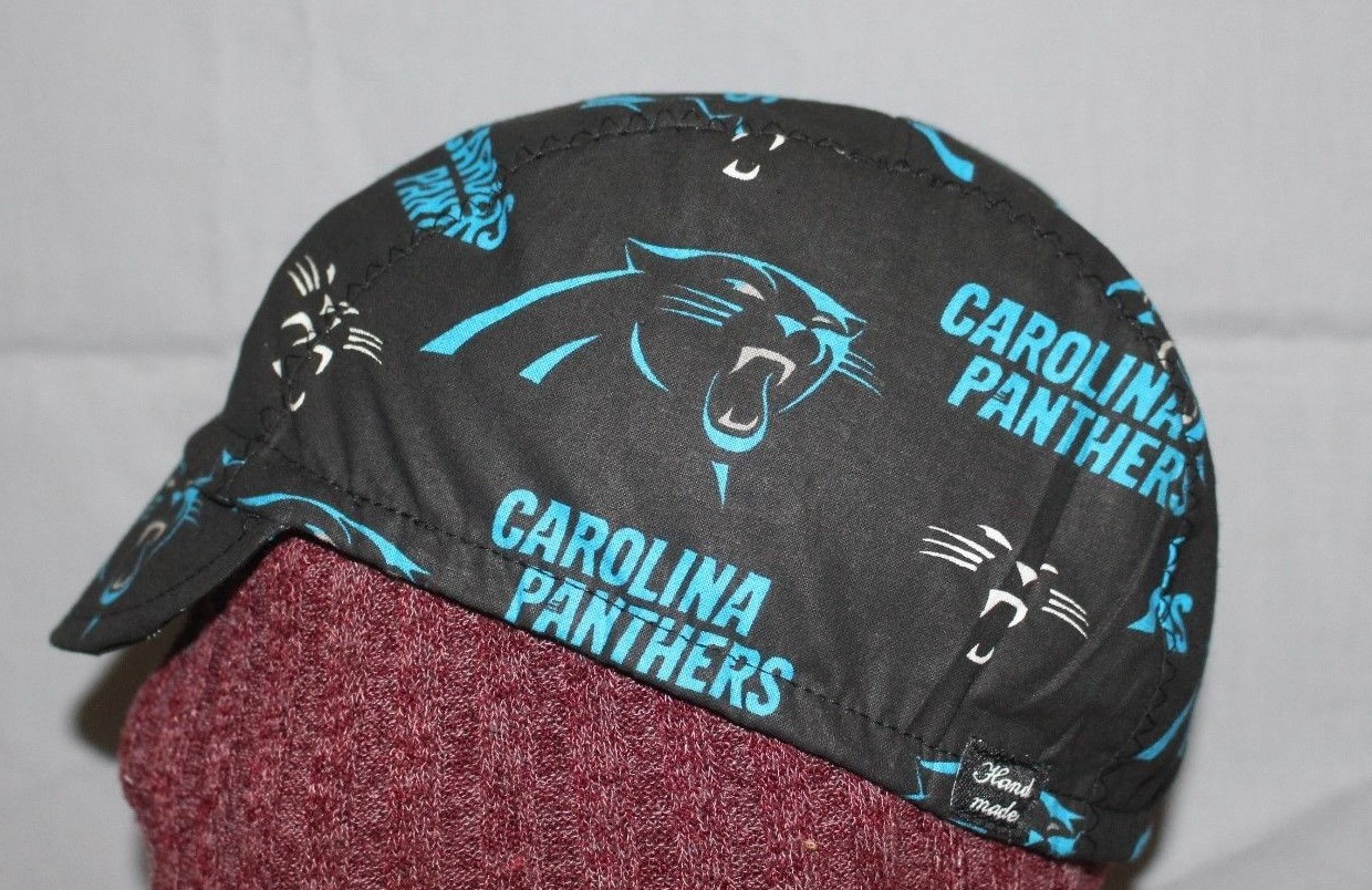 Cycling cap NFL CAROLINA PANTHERS one size 100% COTTON   handmade new