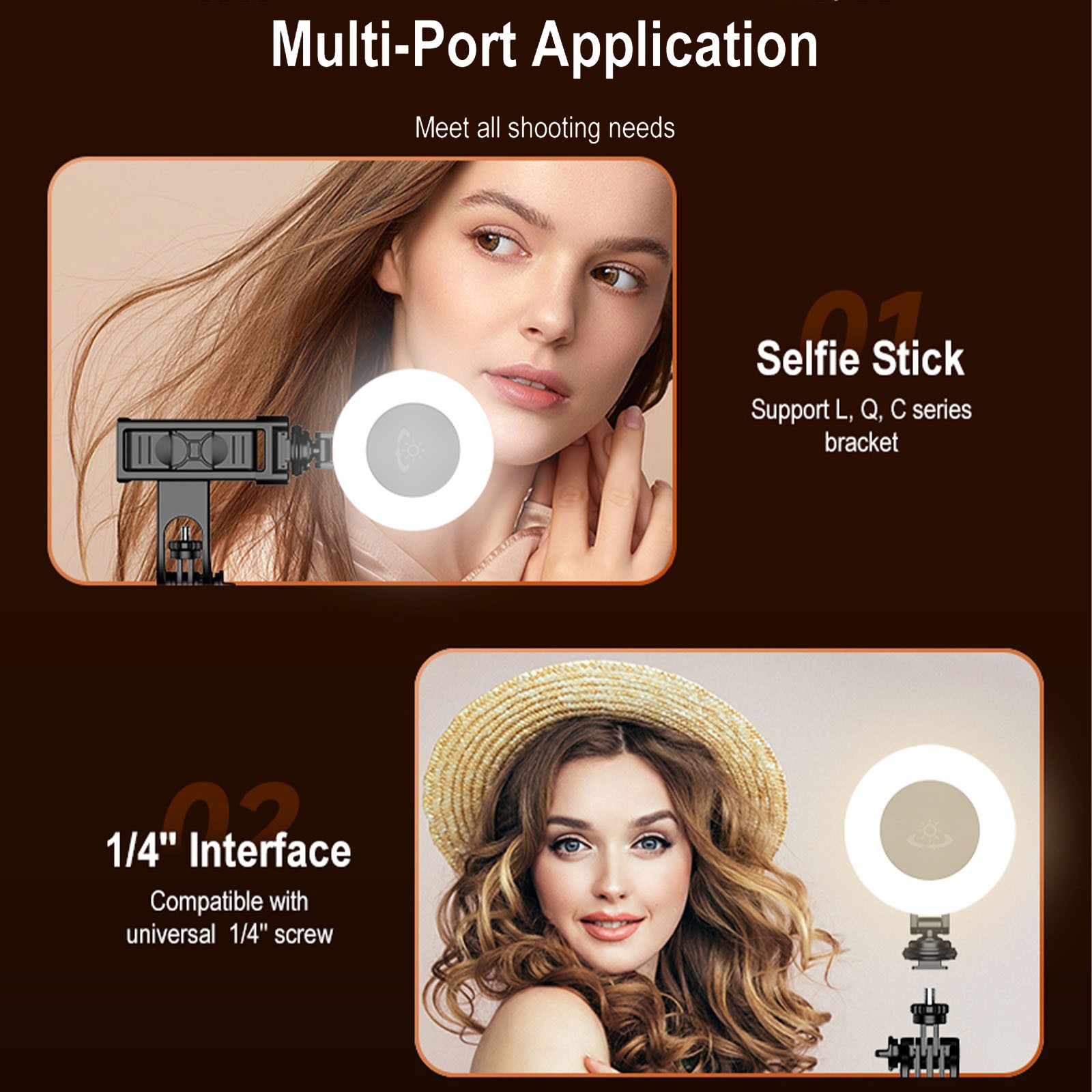360 Rotatable LED Ring Light Video Light Portable Selfie Makeup Fill Light