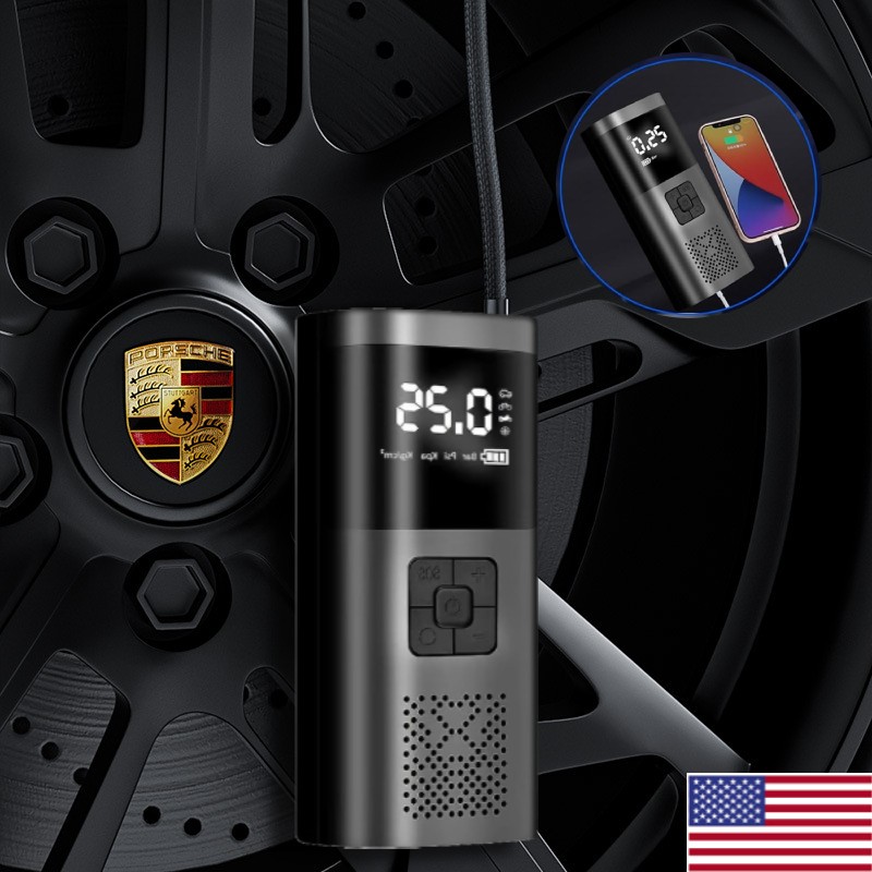 160PSI Cordless Tire Inflator Air Compressor Rechargeable Battery Car Air Pump