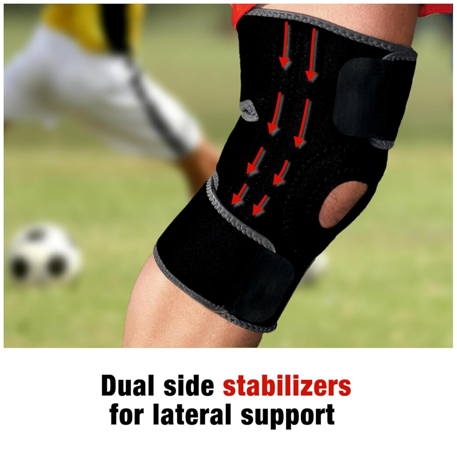 ACE Brand Adjustable Knee Brace with Side Stabilizers Provides