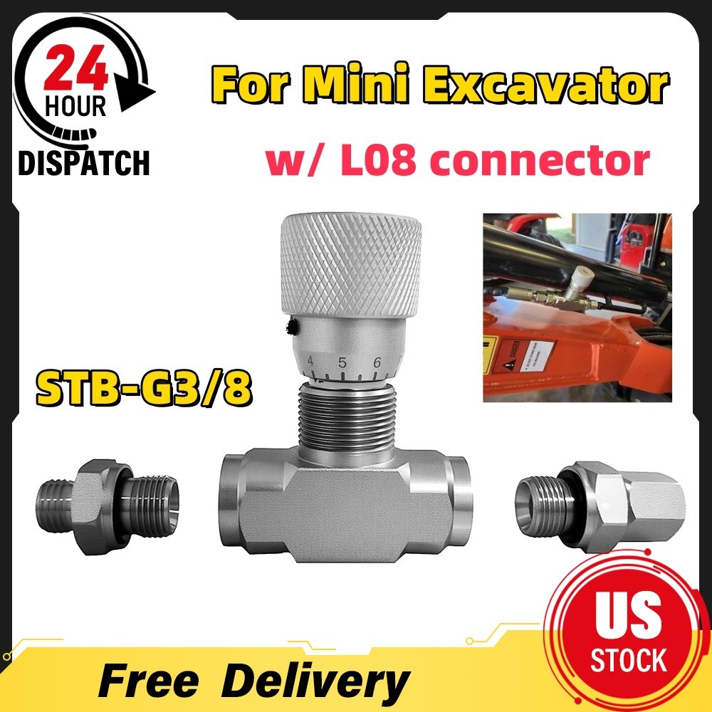 US For Mini Excavator Hydraulic Flow Control Valve - 3/8" L08