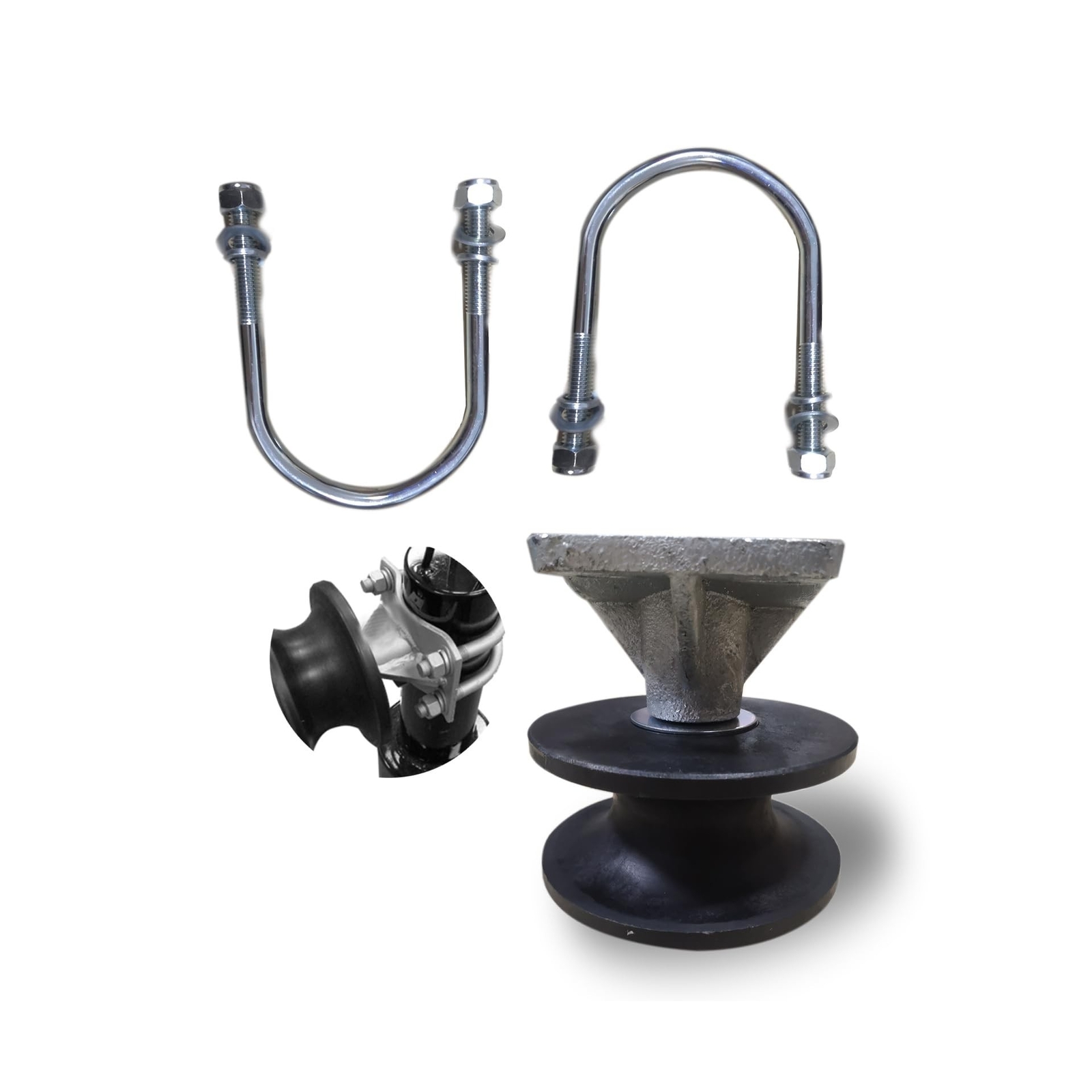 4" Cantilever Gate Roller with Square Post, 2" Chain Link Fence Gate Frame-Ca...