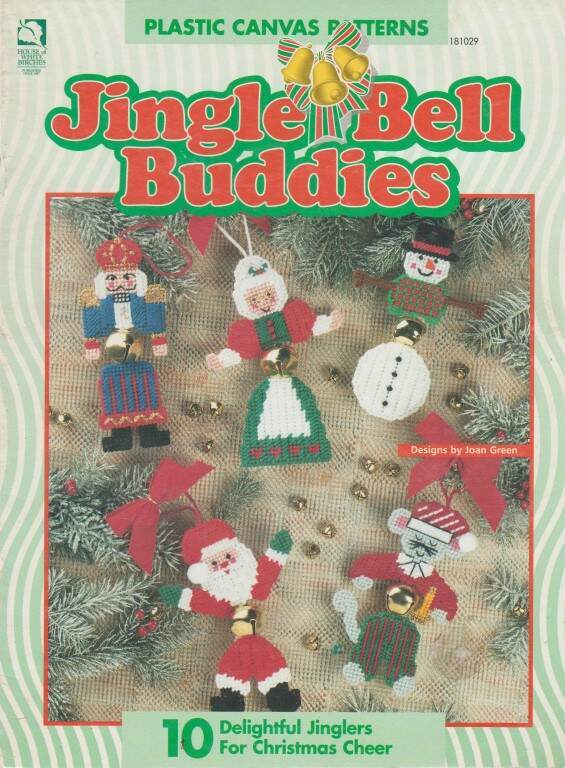 PLASTIC CANVAS JINGLE BELL BUDDIES 10 TOO CUTE ORNAMENTS