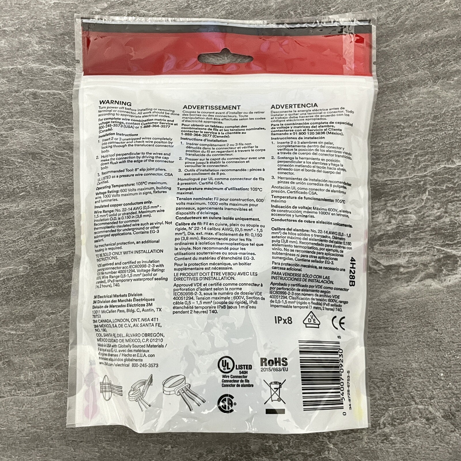 3M Scotchlok Electrical IDC 314 Self-Stripping Pigtail Connectors | Bag of 50