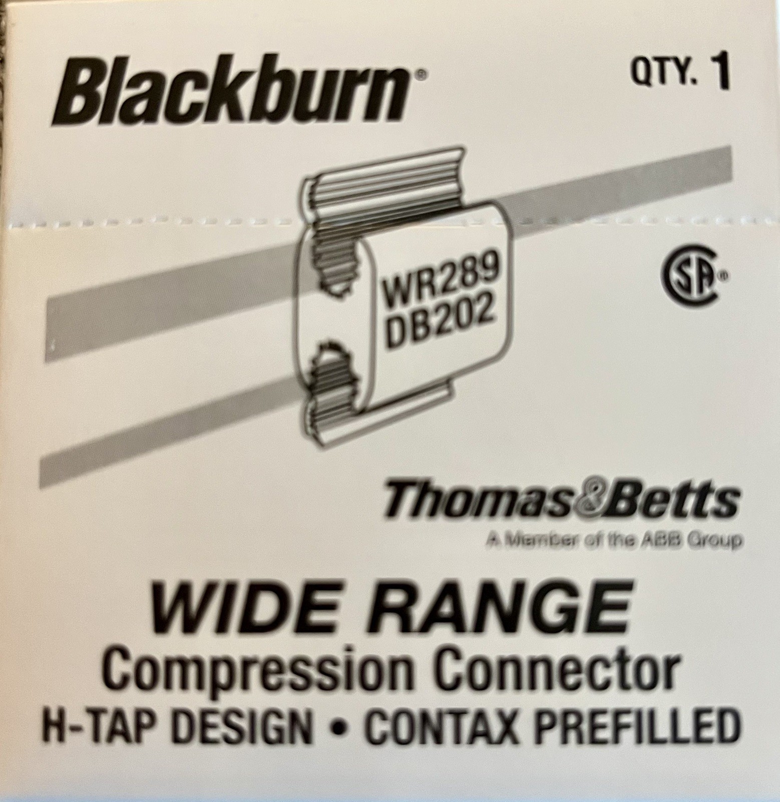 LOT OF 25 ABB HOMAC BLACKBURN WR289 DB202 WIDE RANGE COMPRESSION CONN H-TAP