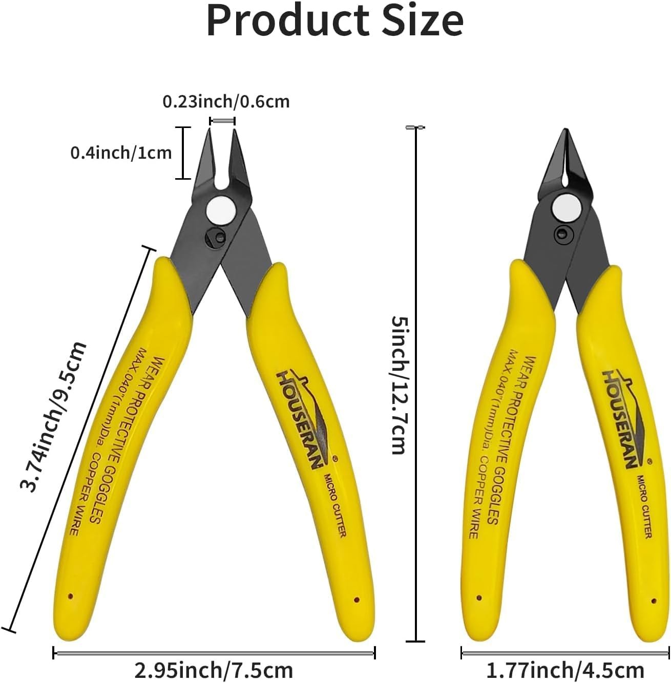 2 Pack Flush Cutters Small Wire Cutter Flush Cut Snips Side Cutter | Precision