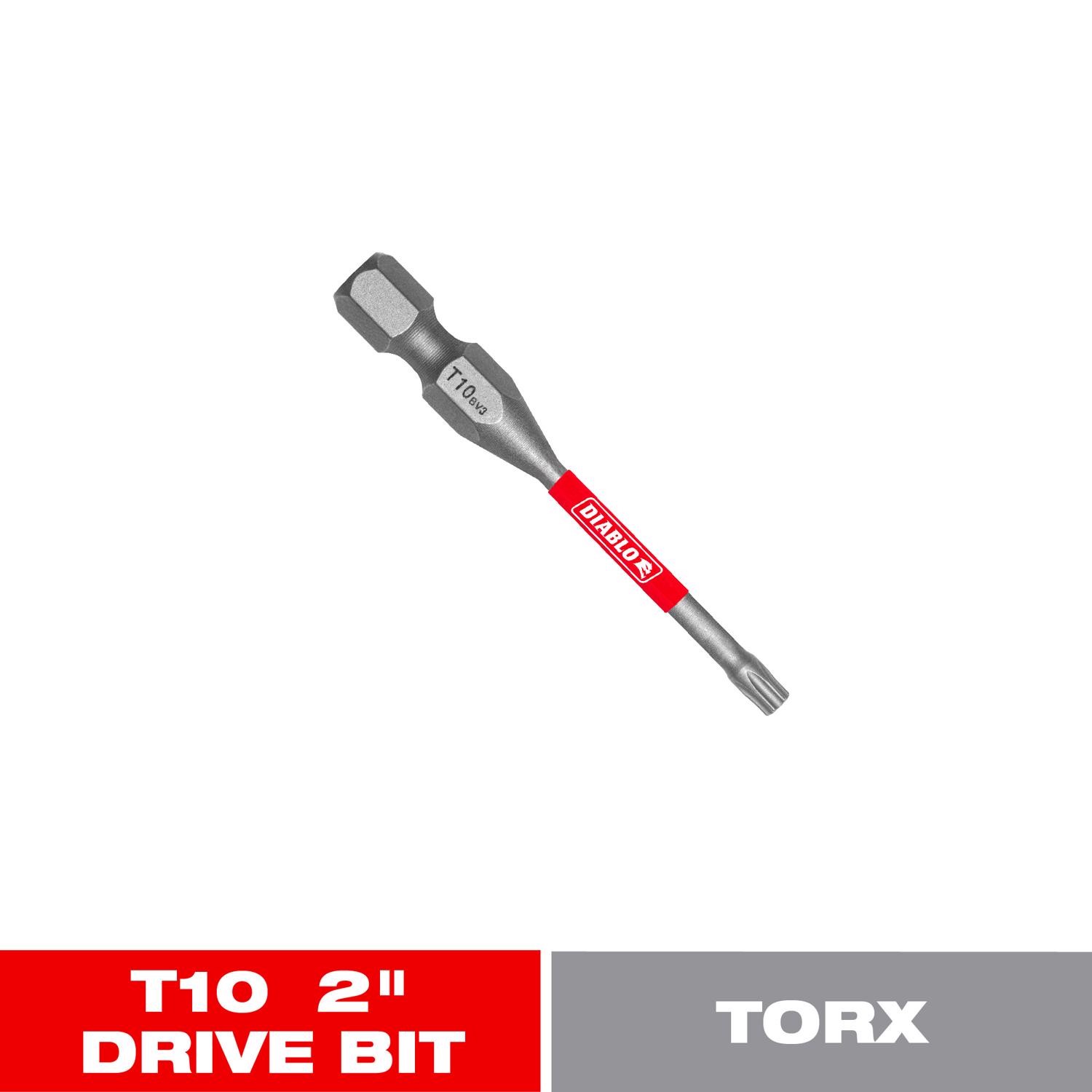 Diablo DT102P1 Durable Torque Resistant #10 Torx Drive Bit 2 in.