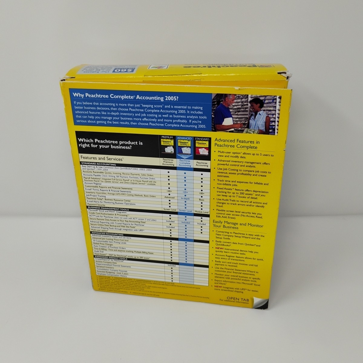 Peachtree Complete Accounting Software 2005 PC Big Box CD-ROM with Serial Number