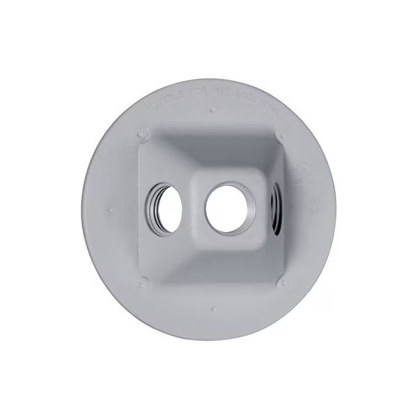 Gray Bell Non-Metallic Lamp Cover Weatherproof 3-Outlet Round Cluster